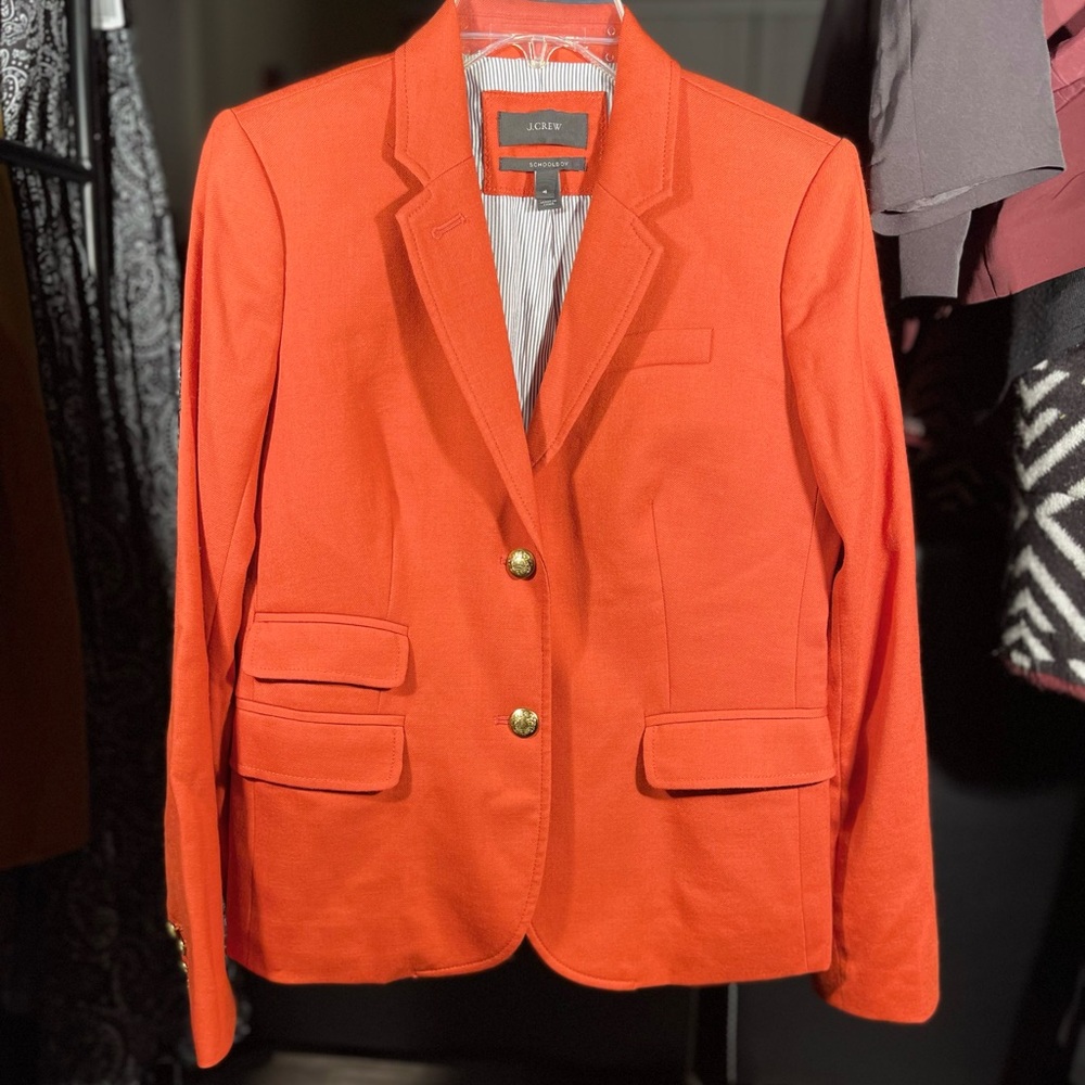🛑 J. CREW Schoolboy Bold Orange Women's Blazer/Sport Coat